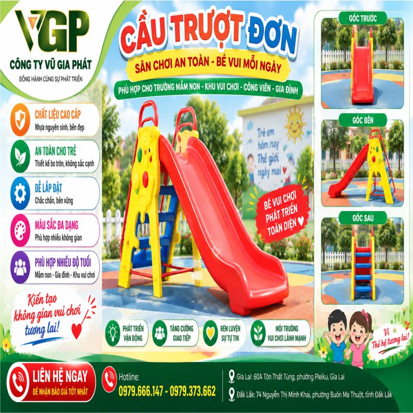 Cung cấp câu trượt đơn cho trường mầm non tại Đắk Lắk