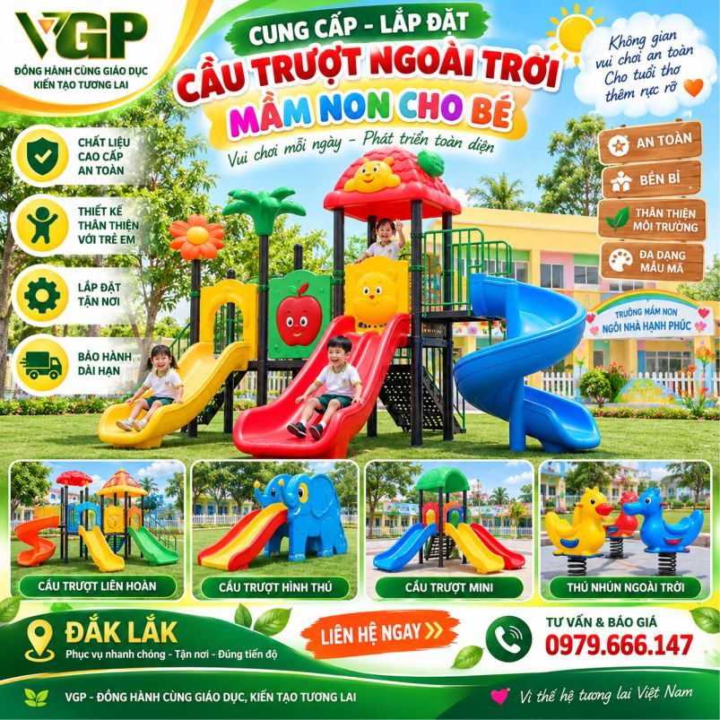 Đơn vị cung cấp cầu trượt liên hoàn ngoài trời tại Đắk Lắk