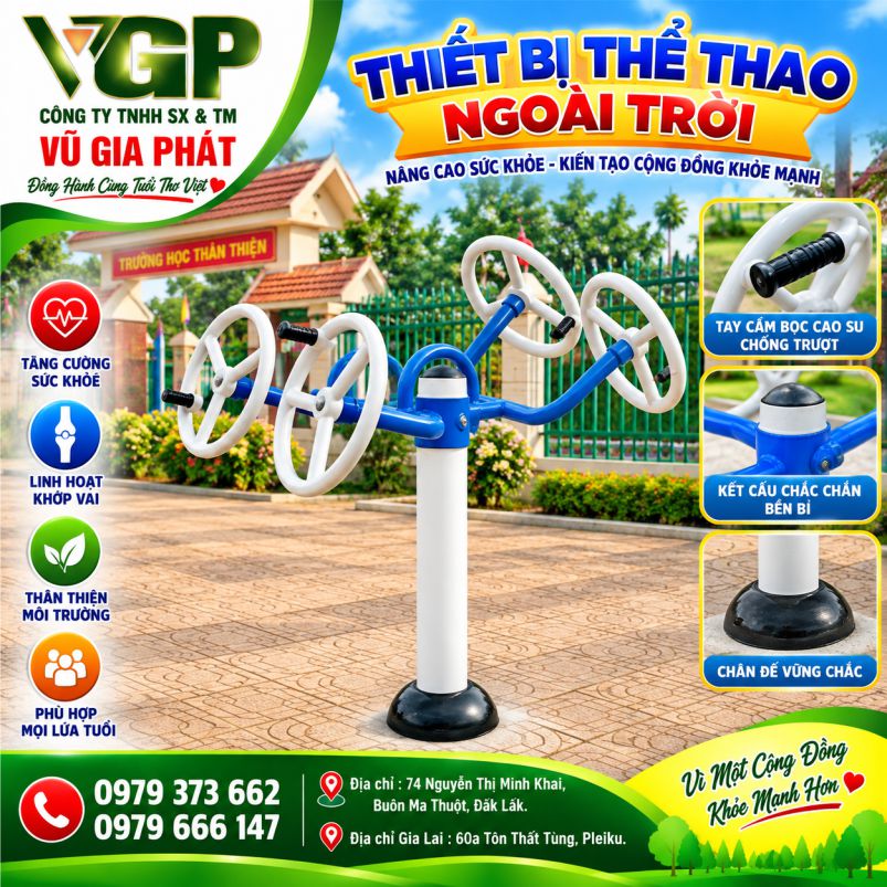 MÁY XOAY EO 2 NGƯỜI NGOÀI TRỜI