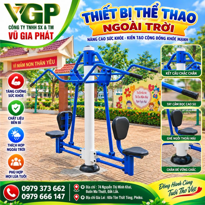 Máy tập tay vai kết hợp chân ngoài trời